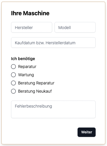 Vorschau vom Anmeldeprozess